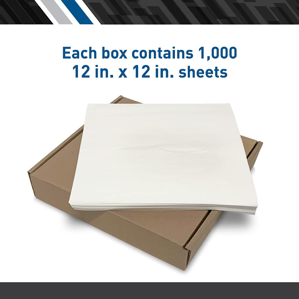 BodyMed Headrest Paper Tissue Sheets – Tissue Paper Squares for Chiropractic Exam Table or Massage Table – White – 12-Inch x 12-Inch – with Nose Slit (1,000 per box)