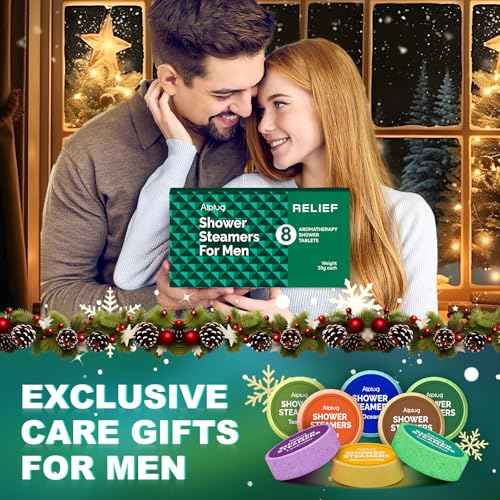 Shower Steamers for Men - 6 Pack Shower Bombs Aromatherapy with Essential Oils, Christmas Gifts for Men, Mens Stocking Stuffers, Relax Gifts for Dad Husband, White Elephant Gifts for Adults Useful
