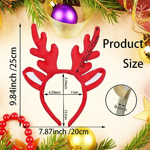 3 Pieces Antlers Headband Christmas Reindeer Hairband Deer Constume Headwear for Girls Boys Women Men Christmas Party Favors