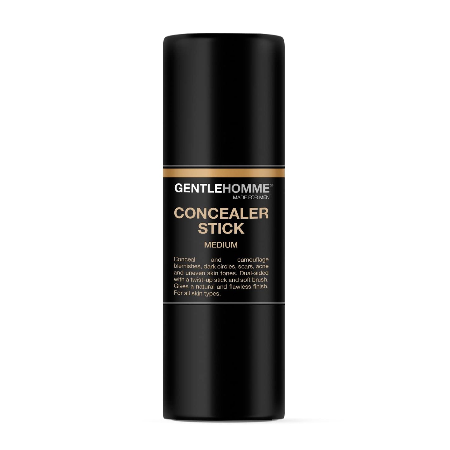 Concealer Stick with Brush for Men - Eraser Dark Circles - Men’s Multi-Use Concealer - Dual Sided Full Coverage with Soft Brush - Buildable Coverage Makeup - All Skin Types - (Medium)