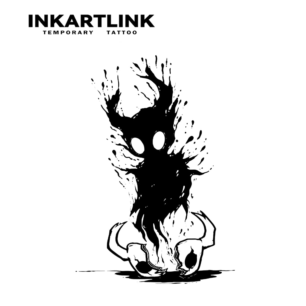 INKARTLINK Tattoo Tech, 2 Sheets Medium Semi Permanent Tattoo, Adult Art Design Temporary Tattoos, Lasts 1-2 Weeks, Waterproof, Realistic Look, No Adhesive, No Reflection (Demon Unsheathed)