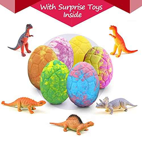 Easter Bath Bombs for Kids with Surprise Toys Inside - Perfect Basket Stuffers, 12Pcs Dino Egg Bath Bombs Gift Set, Gentle and Kids Safe Bubble Bath for Birthday Girls Boys