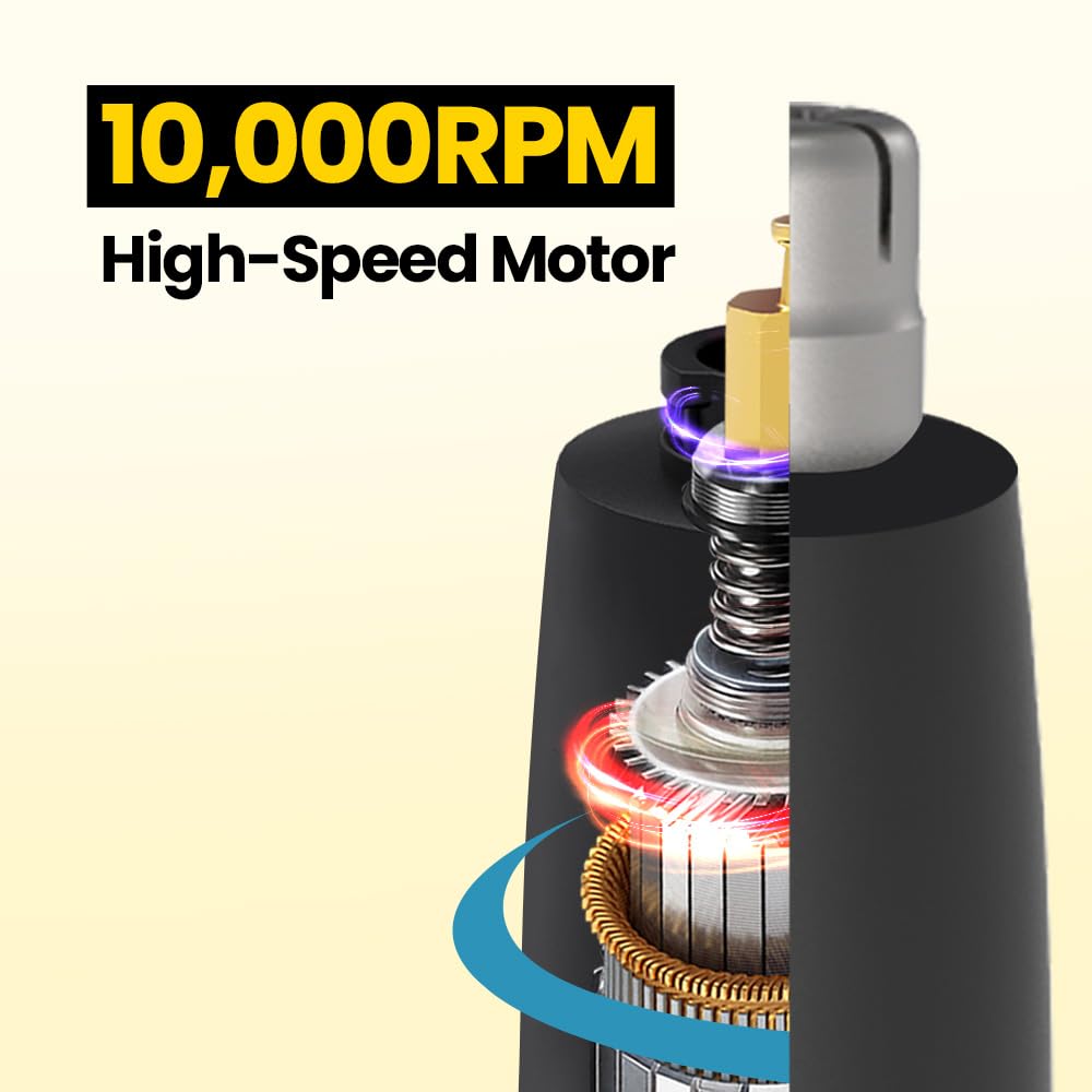 Gorilla Technique Nose Ear Hair Trimmer for Men, 10,000RPM 2 in 1 Nose & Eyebrow, USB-C Rechargeable Battery, Waterproof Heads, Korean, 2 Heads