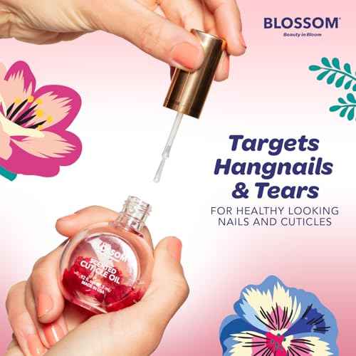 Blossom Cuticle Oil for Nails, Hydrating, Moisturizing, Scented Nail Oil Cuticle Care, Infused with Real Flowers, Made in USA, 0.5 fl. oz, Rose