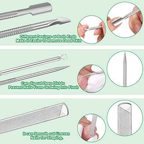 6-Pack Ingrown Toenail File and Lifters, Professional Surgical Stainless Steel Ingrown Toenail Removal Tool Kit, Manicure Treatment Pedicure Tools for Feet Under Nail Cleaner Correction Polish Pain