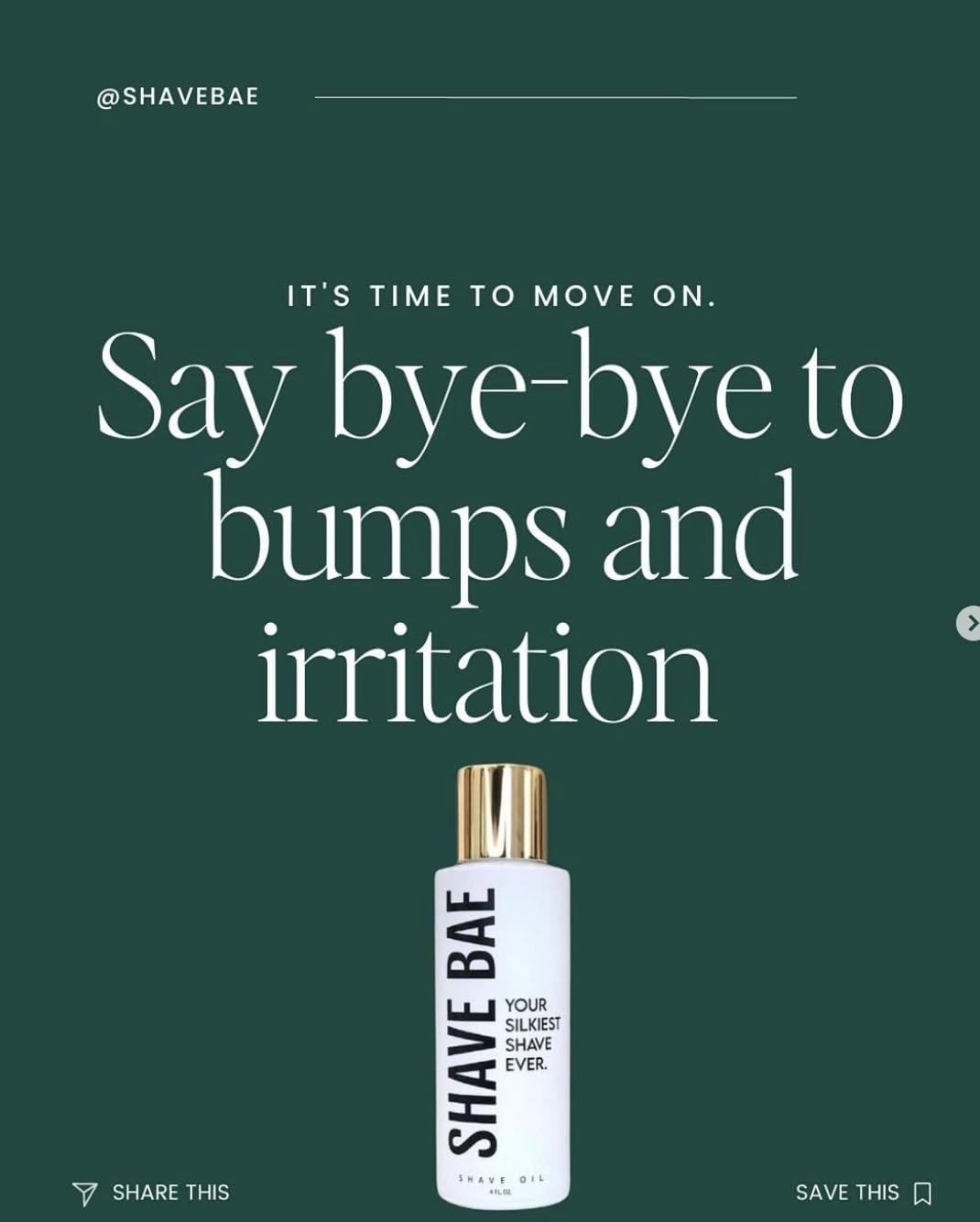 Shave Bae All-Natural Shave Oil – No Razor Burn or Bumps - Silky Smooth Shave - Ditch your toxic shaving cream, Nontoxic Shaving Oil Perfect for Bikini Body Beard | Made in USA