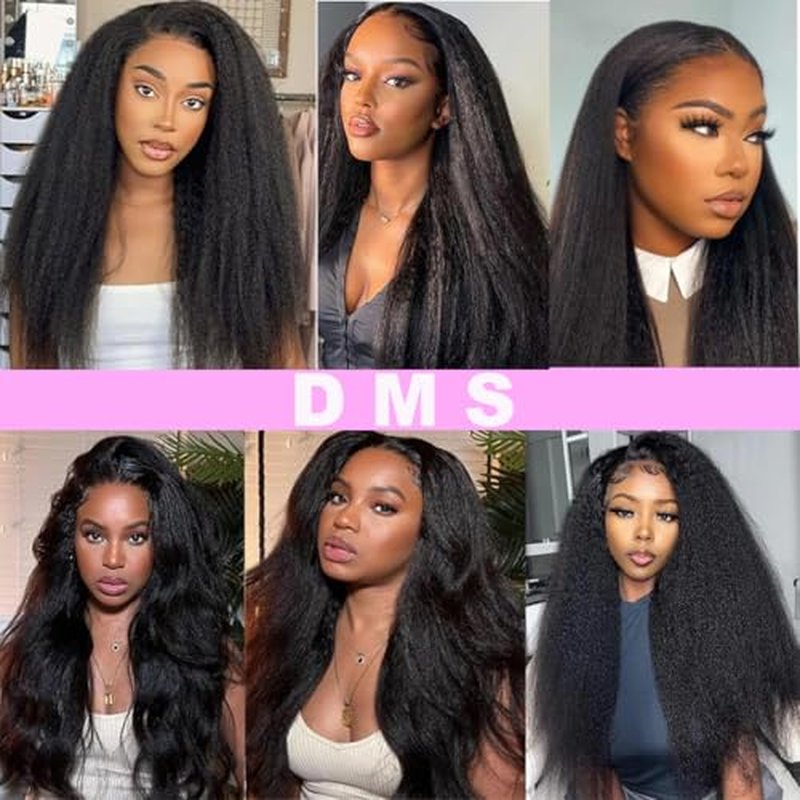 DMS Kinky Straight Bundles Yaki Straight Bundles Human Hair For Black Women 100% Unprocessed Brazilian Remy Hair Natural Black Color (26 inch£¬black)
