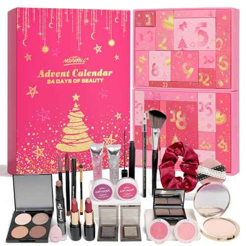 Makeup Advent Calendar 2025 for Women Teen Girls 24 Dayss Beauty Advent Calendar Christmas Makeup Set Gift for Wife Daughter Mother Girlfriends Trendy Stuff Makeup Kit Gifts Face Eyes Lips Cosmetics