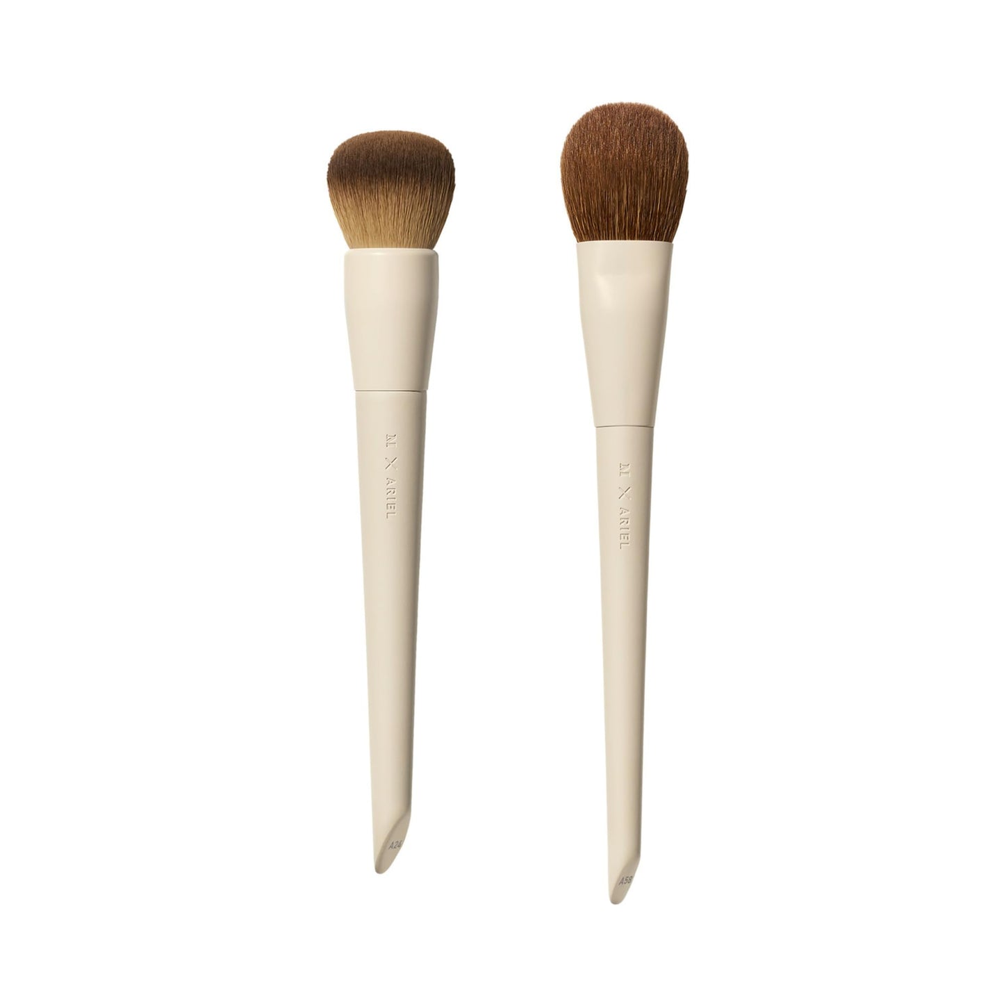 Morphe x Ariel Complexion Essentials Duo - A24 Signature Foundation & A19 Dual-Ended Concealer Brushes - Provides Seamless Application & Flawless Blend for Base Perfection (2 Piece Set)