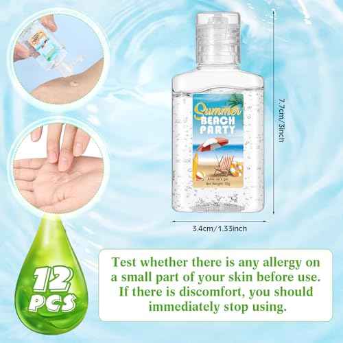 12 Pcs Mini Aloe Vera Gel Bulk for Christmas Wedding Party 1oz Soothing Moisture Aloe Gel Bulk Travel Size for Thank You Gifts Christmas Favors Wedding Party (Beach)