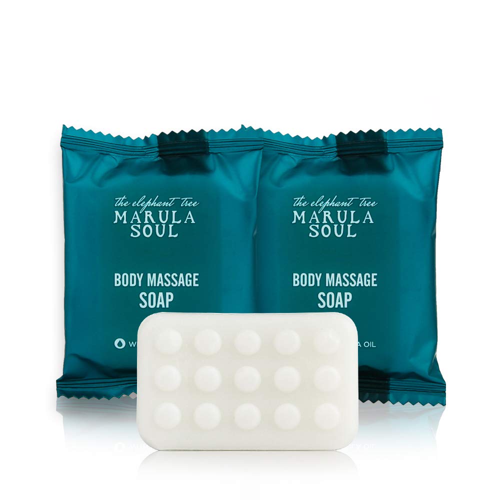 Marula Oil Massage Bar Soap - Nourishing & Deep Cleansing | 1 Oz, Anti-Slip, Individually Wrapped (70 Bars)