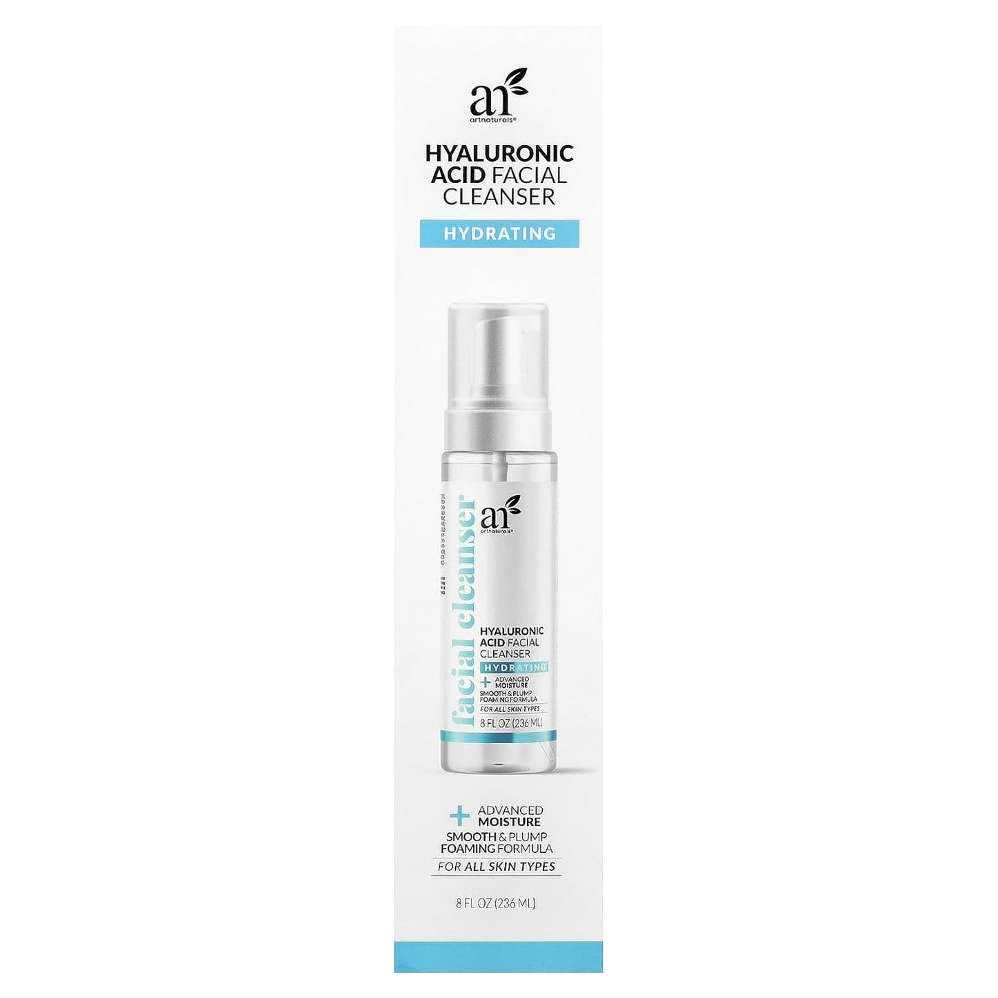 Hyaluronic Acid Facial Cleanser - Gentle Formula for All Skin Types | 8 fl oz (236 ml)