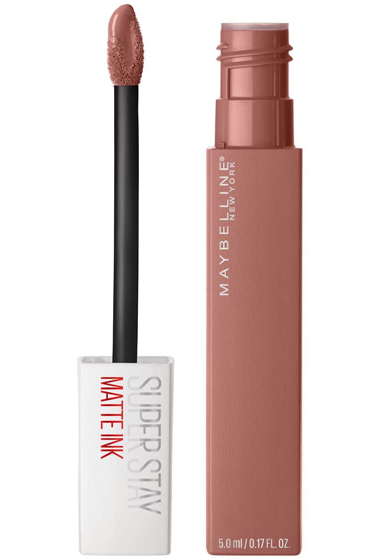 MAYBELLINE Super Stay Matte Ink Liquid Lipstick Makeup Long Lasting High Impact Color Up to 16H Wear Seductress Light Rosey Nude Mover Brown 1 Count Each