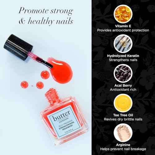 butter LONDON Nail Strengthener for Damaged Nails, Jelly Preserve - Translucent Finish Nail Polish Strengthens, Nourishes & Rejuvenates Nail Beds & Roots - Nail Care Products