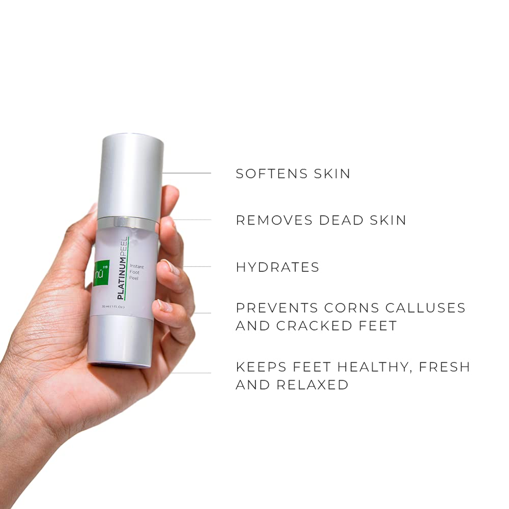 nu119 Platinum Instant Foot Peeling Spray – Professional-Grade Exfoliating Foot Peel for Dry, Cracked & Rough Skin – Callus & Dead Skin Remover – Fast-Acting Spray with Luxury Foot File