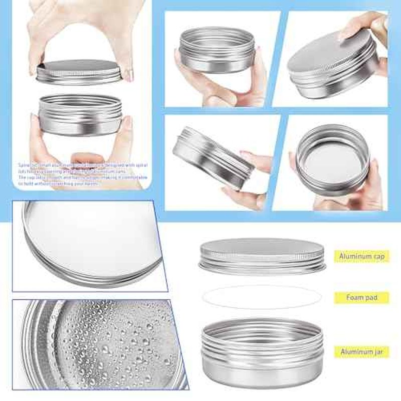 MotBach 8 Pack 4oz Tin Jars, 120ml Metal Tin cans, 4ounce Aluminum tin can jar Containers with Screw Lid for Lotion Bars, Salve, Balms, Beard Balm, Spices, Sample, Toiletries, Creams, Makeup Cosmetic