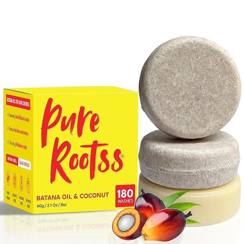 Batana Oil Shampoo & Conditioner Bar Set - Hair Growth, Thickening & Volumizing | Silicone & Sulfate Free, Hibiscus Scent