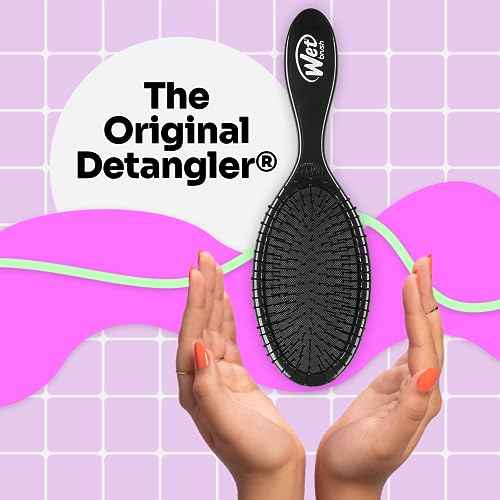 Wet Brush Original Detangler Hair Brush Elf Kit - Ultra-Soft IntelliFlex Bristles - Detangling Brush Glides Through Tangles For All Hair Types (Wet Dry & Damaged) - 1 Brush & 1 Scrunchie