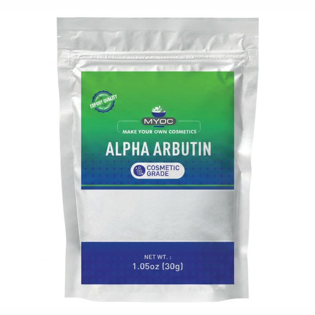 MYOC Alpha Arbutin Powder (30 g / 1.06 oz) - Cosmetic Grade for DIY Serums Creams and Skin Care Formulations