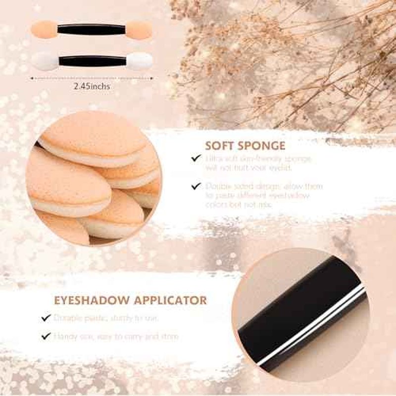 150 PCS Eyeshadow Applicators Sticks with Container. 2.45' Professional Disposable Eye Shadow Makeup Brushes