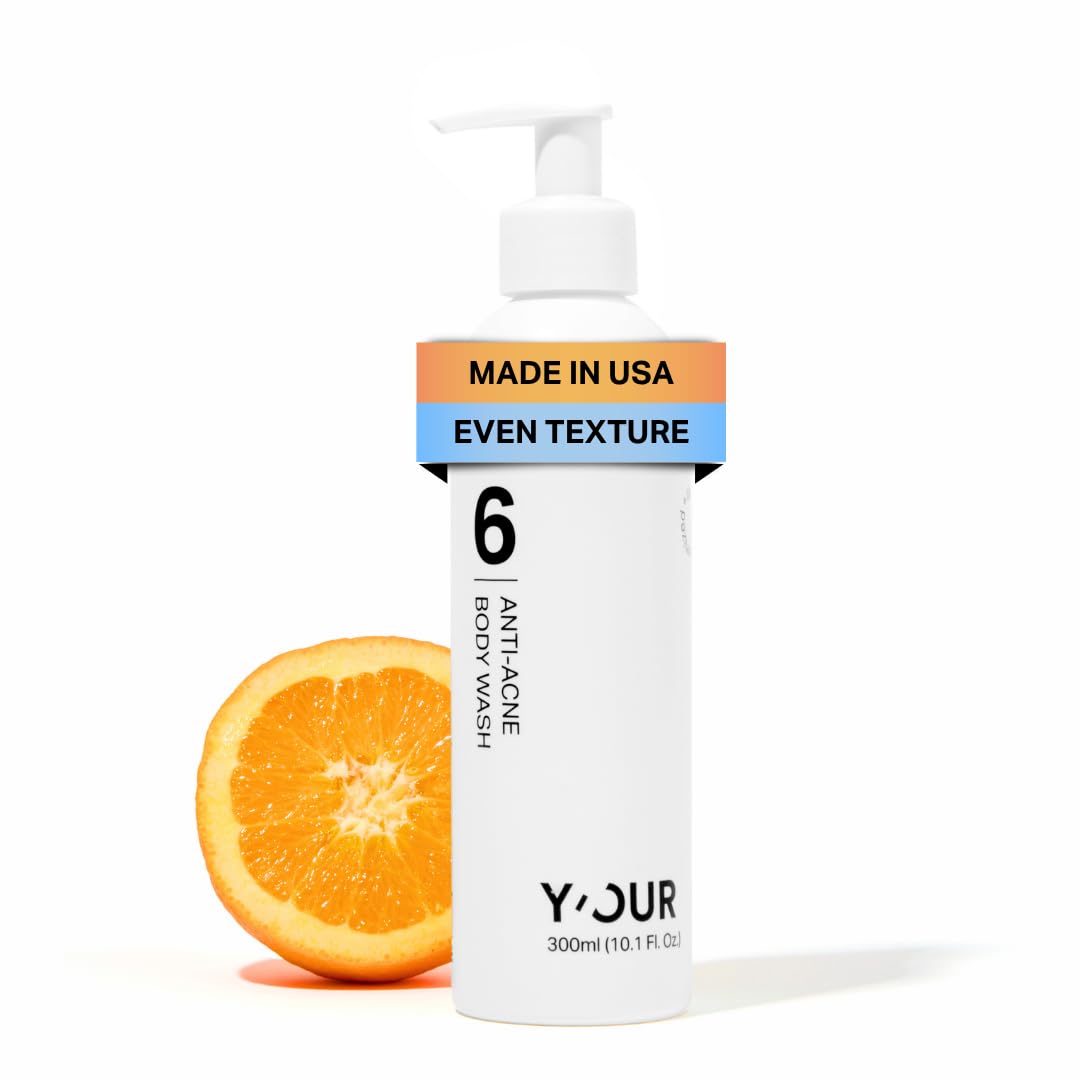 Y'OUR Aloe Vera Anti-Acne Body Wash | Gentle & Non-Drying Formula | Smooths Texture & Evens Tone | Clears Bacne & Breakouts for Women + Men, Paraben & Sulfate Free