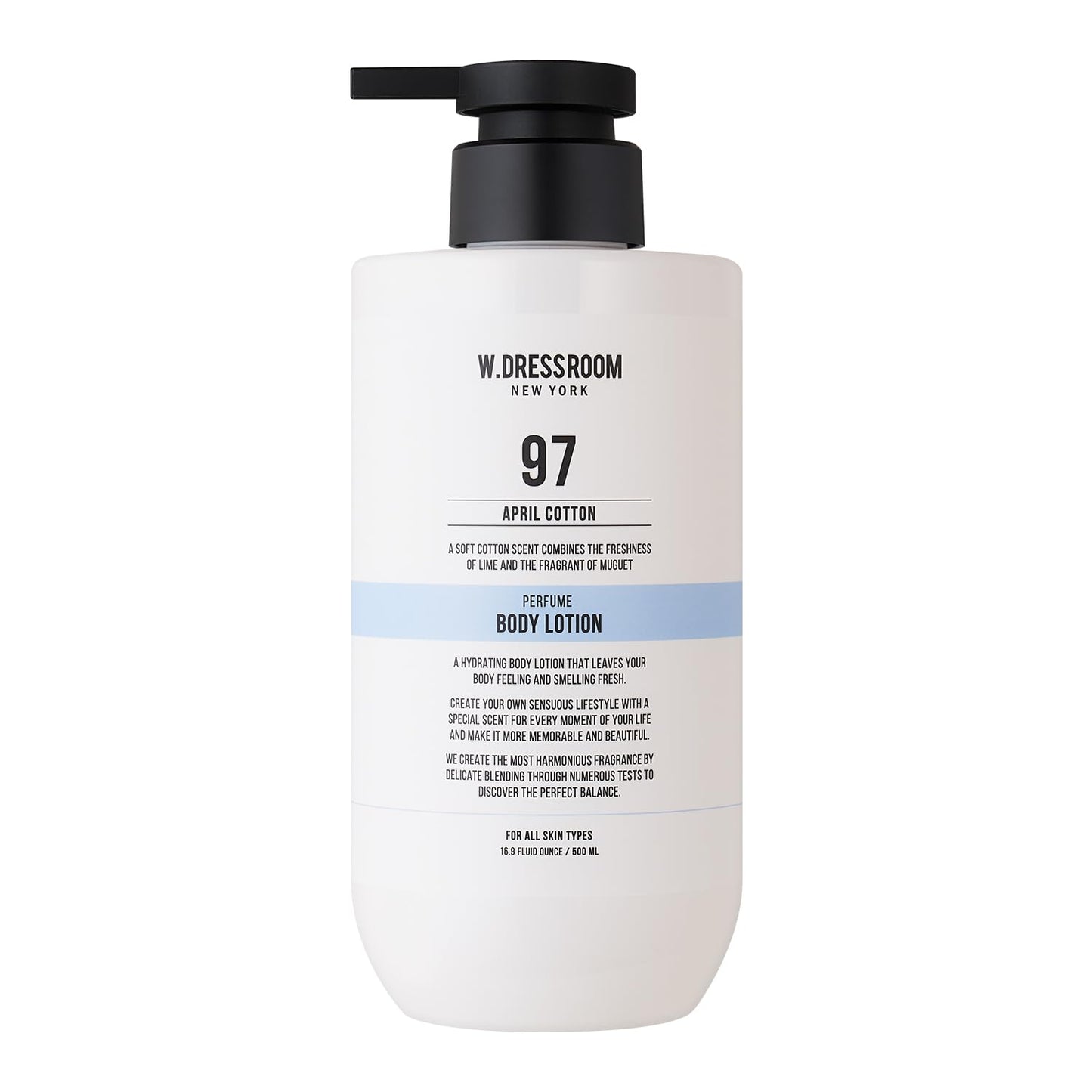 W.Dressroom No.97 April Cotton Perfume Body Lotion (16.9 fl oz, 500 ml)