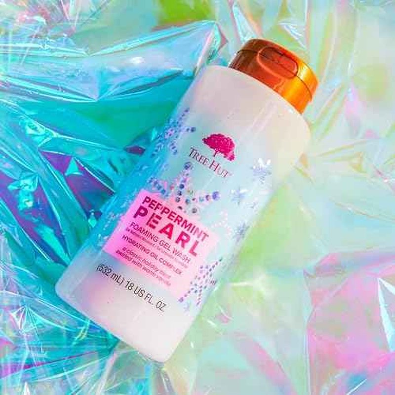 Tree Hut Peppermint Pearl Foaming Gel Wash | Cleanse & Soothe Skin Without Stripping Moisture | Made with our Hydrating Oil Complex | Limited Edition Holiday | 18 fl oz.