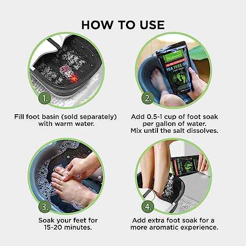 DAILY REMEDY EXTRA STRENGTH Tea Tree Oil Foot Soak w/ Epsom Salt Made in USA Toenails£¬Athlete's Foot£¬Itchy Feet£¬Stubborn Smelly Foot Odor£¬Pedicure Calluses & Soothes Sore Tired Achy Feet 16 oz£¬Black