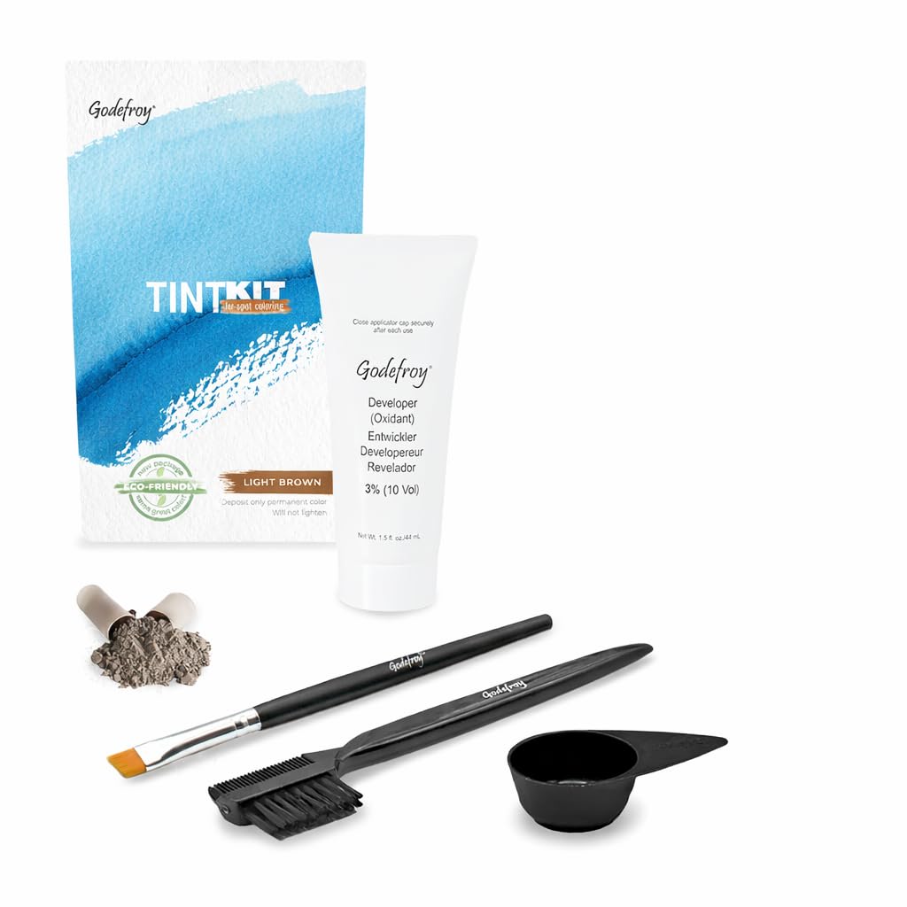 Godefroy Hair Color Tint Kit for 100% Gray Coverage, Light Brown, 20 Applications, Long-Lasting Root Touch-Up for Men & Women, Pre-Measured Capsules, No Waste, DIY Salon-Quality Results at Home