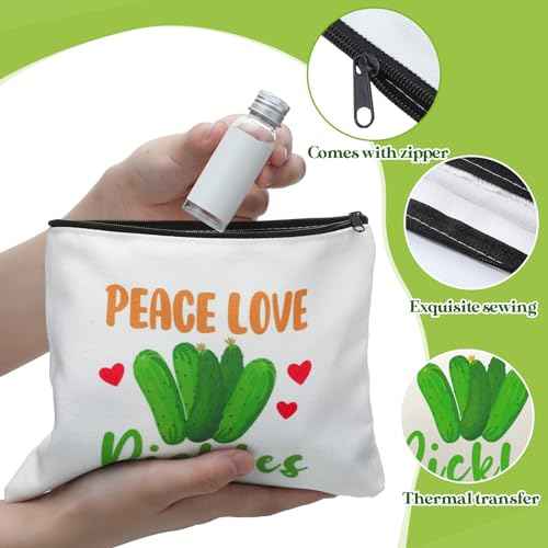 12 Pcs Pickle Bags Pouches for Pickle Lovers Funny Gifts Dill Cosmetic Bag for Girls