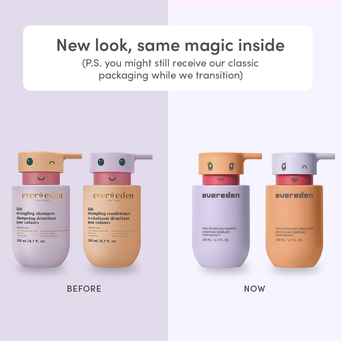 Evereden Kids Haircare Set - Detangling Shampoo & Conditioner | Vegan, Plant Protein Peptides & Argan Oil, Ages 3+