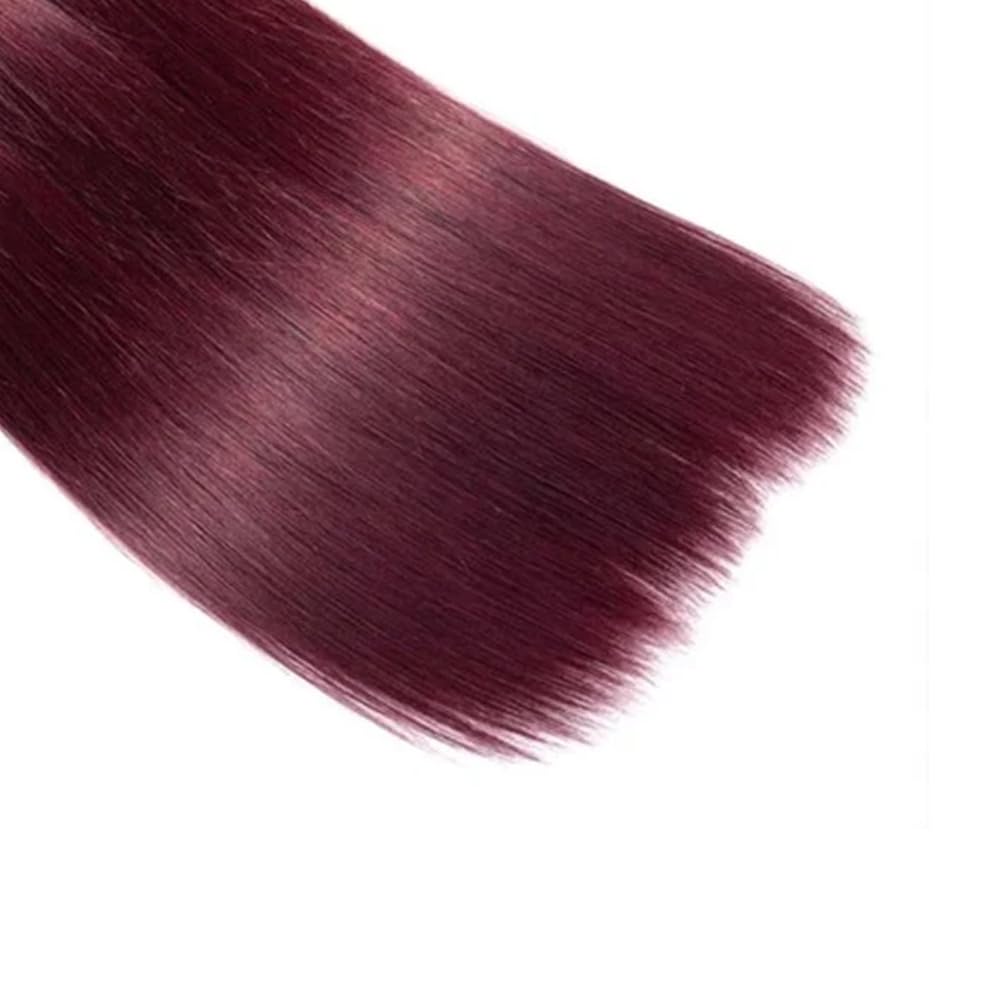 Dark Burgundy Bundles 99J Straight Human Hair 3 Bundles 14 16 18 Inch Brazilian Unprocessed Virgin Remy Burgundy Bundle Hair Extensions 150g