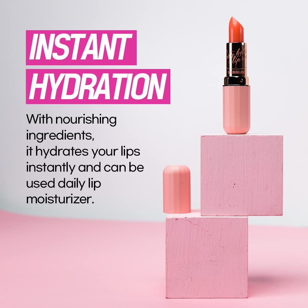 MERBLISS City Holic Lip Glow (#01 Napoli Pink) Daily Tinted Lip Balm Moisturizing Lip Care, Essential Oil, Vitamin E and C for Glossy and Smoother Lips, Soft Buttery Texture