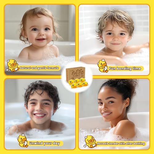 Halloween Bath Bombs for Kids Gift Set 6 Pack, B.Duck Cute Bubble Animal Bath Bomb for Toddler, Large Lush Bathbombs Kit for Women Relaxing Spa Day Easter Birthday Christmas