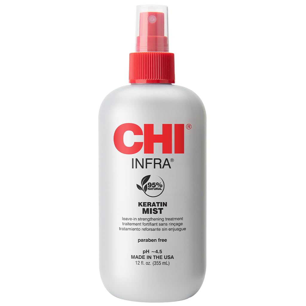 CHI Keratin Mist Hair Spray - Strengthening Formula for Softness & Heat Protection | 12 Oz