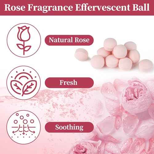 Manicure Spa Balls 8oz -Rose Soak Balls Moisturizing Tablets Cuticle Soften Bombas Efervescentes Para Pedicure Spa Nail Supplies Tools for Hand Soak Pedicure Soak Nail Care Nail Salon£¨80count£©
