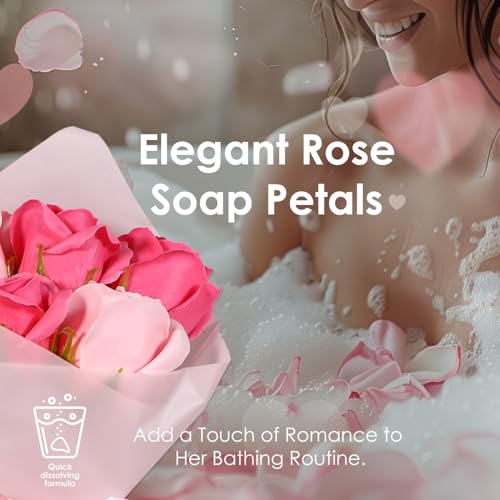 Body & Earth Spa Baskets for Women - 5 Piece Rose Scented Bath Sets with Shower Gel, Body Scrub, Body Lotion, Hand Soap, Mothers Day Gifts for Mom