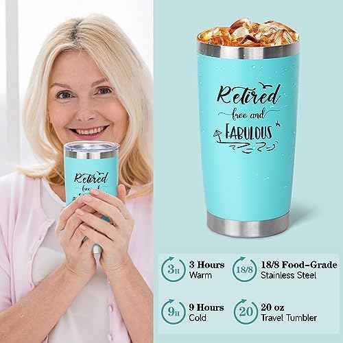 Retirement Gifts for Woman 2025, Happy Cool Retirement Gifts for Women Coworker, Teacher, Boss, Nurse, Friends, Mom, Retirees, Retired Free and Fabulous Funny Retirement Spa Gifts Basket, 8 pcs