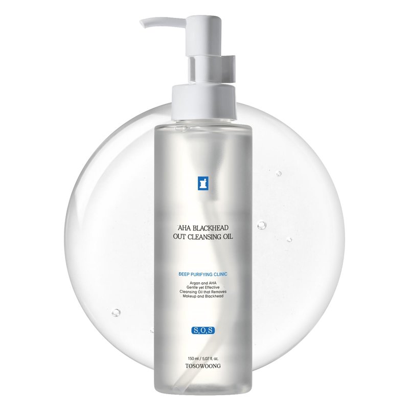TOSOWOONG AHA Blackhead Out Cleansing Oil, Jojoba Oil, Makeup Remover, Blackhead & Pore Cleaner, Gentle Face Cleanser, Korean Skincare, 150ml, 5.07 fl. oz.