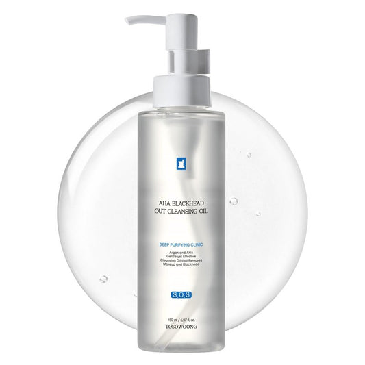 TOSOWOONG AHA Blackhead Out Cleansing Oil, Jojoba Oil, Makeup Remover, Blackhead & Pore Cleaner, Gentle Face Cleanser, Korean Skincare, 150ml, 5.07 fl. oz.