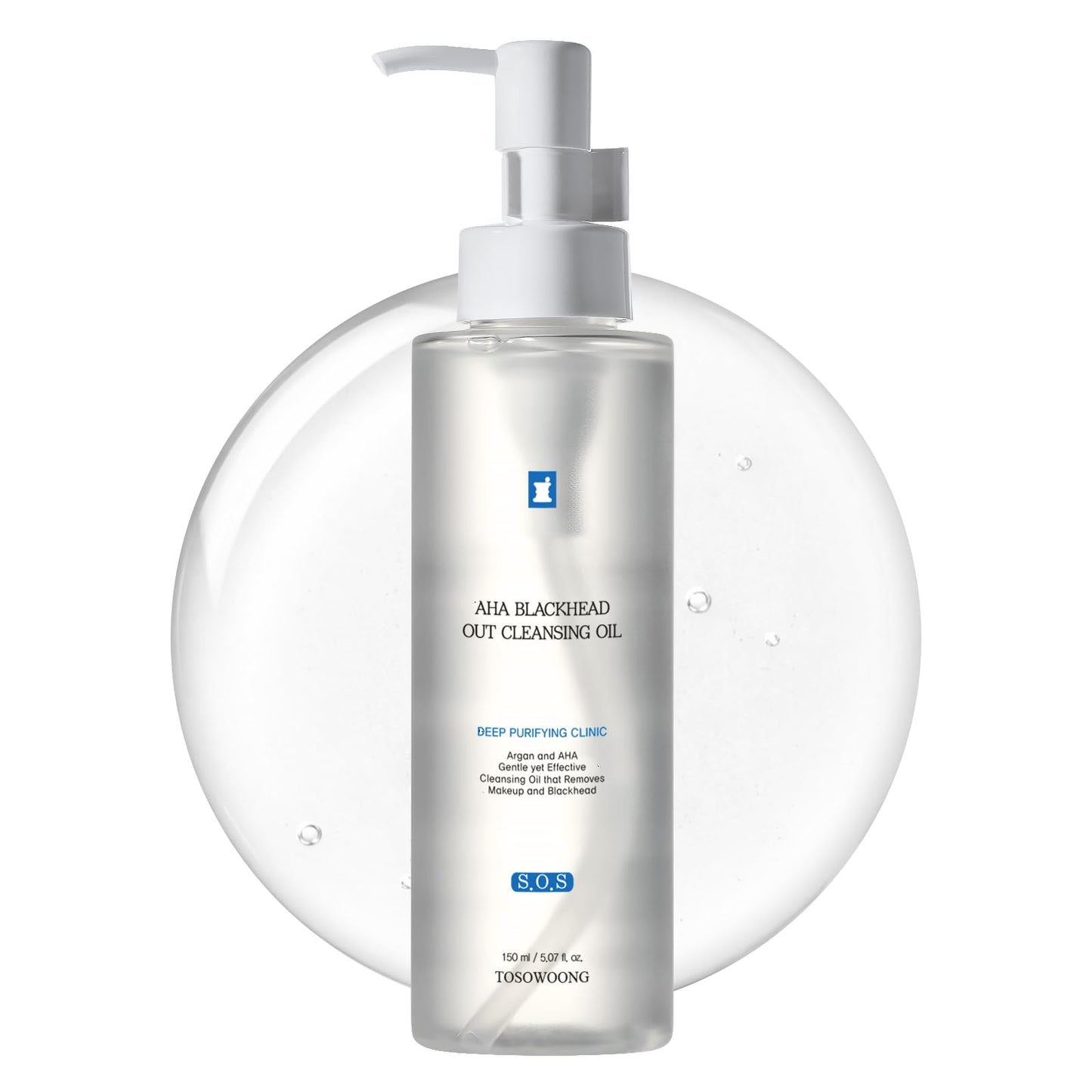 TOSOWOONG AHA Blackhead Out Cleansing Oil, Jojoba Oil, Makeup Remover, Blackhead & Pore Cleaner, Gentle Face Cleanser, Korean Skincare, 150ml, 5.07 fl. oz.