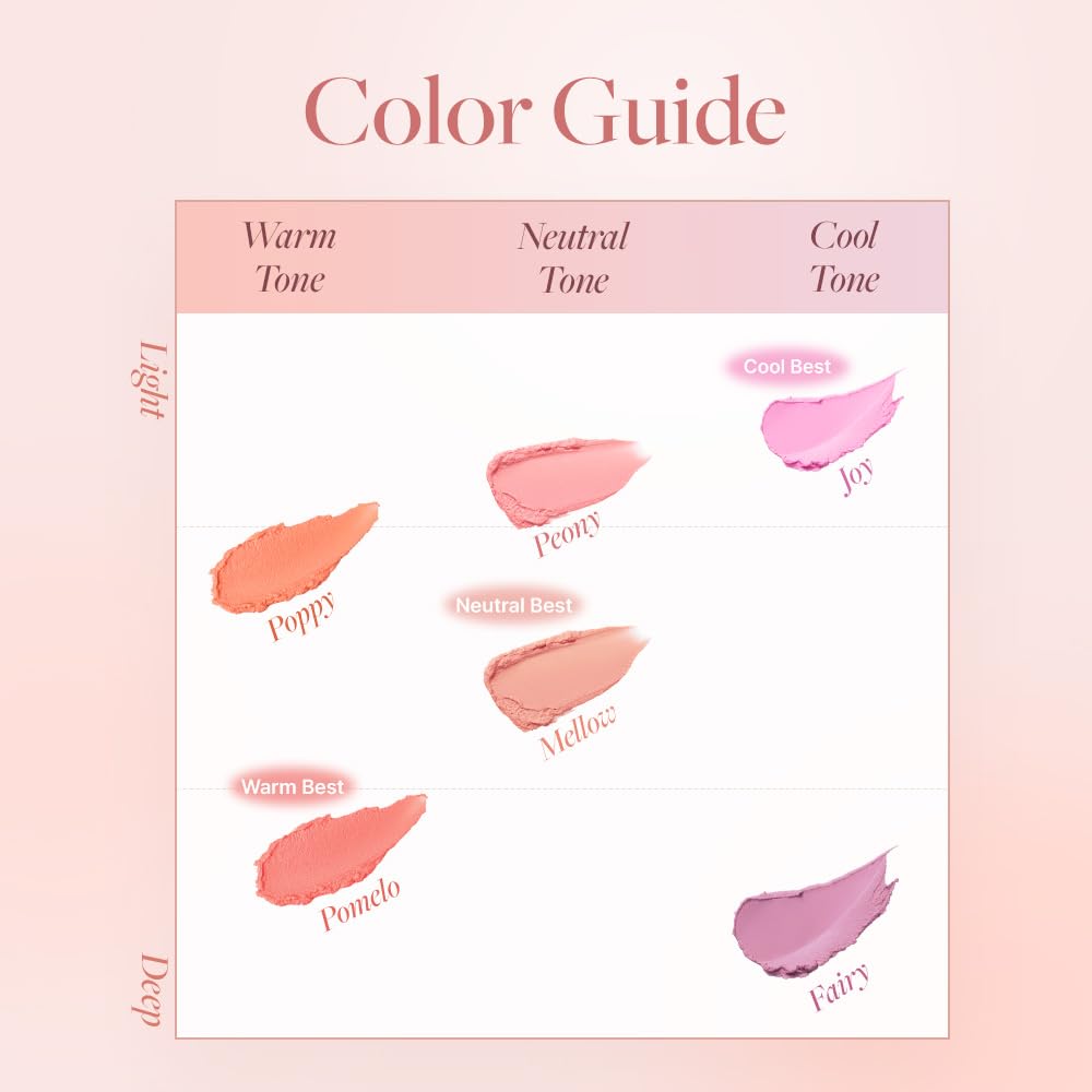 DEAR DAHLIA Petal Blur Cream Blush (Mellow) - Soft-Blur Vegan Blush with Lightweight, Cloud Melting Texture, High-Pigment, Long-Lasting, Buildable, Cream to Powder Finish. Sensitive Skin Friendly. 4g