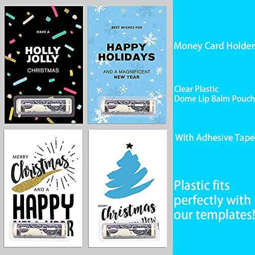 WESAPPINC Clear Chapstick Pouch Plastic Lip Balm Pouches for Gift Cards & Money Cards,Lip Balm Plastic Cover with Adhesive (35PACK)