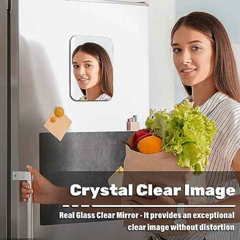 Magnetic Locker Mirror 5.5''x7'' Small Real Glass Makeup Mirror with Magnetic Backing Cute Locker Decorations for Office Cabinet Lockers Accessories