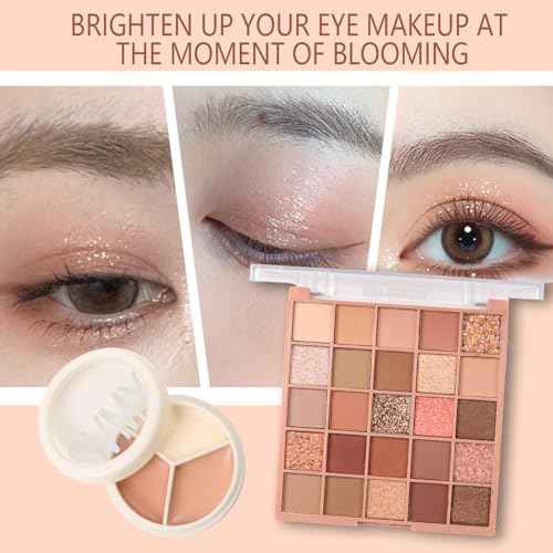 Makeup Gift Set, 25 Color Eyeshadow Palette, Concealer, Foundation, Mascara, Brushes