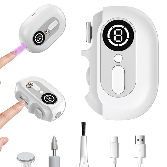Electric Nail Clipper for Senior and Baby - 4in1, 2 Speeds, Magnetic Cover, Nail Scraps Storage, USB Rechargeable, Safety Electric Fingernail Trimmer for Kids, Adult, Seniors, Men, Caregivers