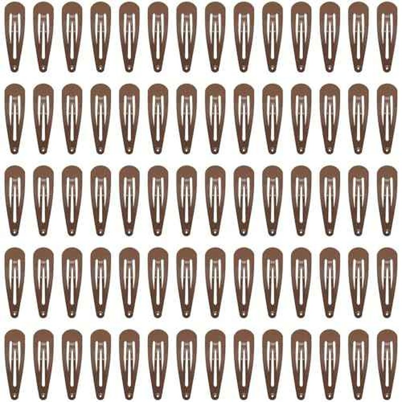 70 Pack Barrettes Women Metal 2 Inch Snap Hair Clips Accessories, Tuefuzy Brown Hair Barrettes, Non Slip Hair Clips for Girls, Kids, Teens, Women