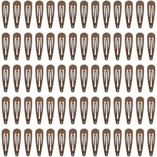70 Pack Barrettes Women Metal 2 Inch Snap Hair Clips Accessories, Tuefuzy Brown Hair Barrettes, Non Slip Hair Clips for Girls, Kids, Teens, Women