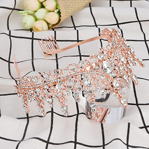 COCIDE Tiara and Crown for Women Crystal Queen Crown Rhinestone Tiara for Girl Bride Wedding Hair Accessories for Bridal Birthday Party Prom for Halloween Cos-play Costume Christmas