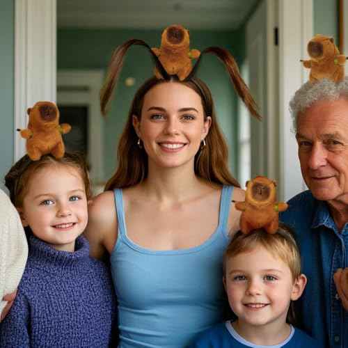 UQJE Capybara Headband Funny Stuffed Capybara Hairband Cute Plush Hairpin Headwear Accessories